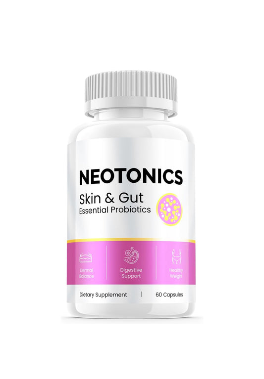 Neotonics Skin and Gut Advanced Formula Non Gummy Supplement, Neotonics Skincare Reviews Skin Care Health Probiotics Pills Capsules, Neo Tonics Neotronics Neotonic Detox Cleanse (60 Capsules)