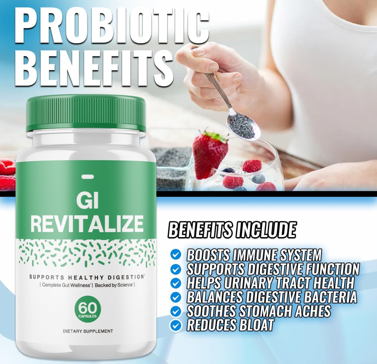 GI Revitalize Capsules, GI Revitalize Advanced Formula Pills, Gi Revitalize Supports Healthy Digestion, Gi Revitalize Complete Gut Wellness, Gi Revitalize Advanced Supplement Capsules (60 Capsules)