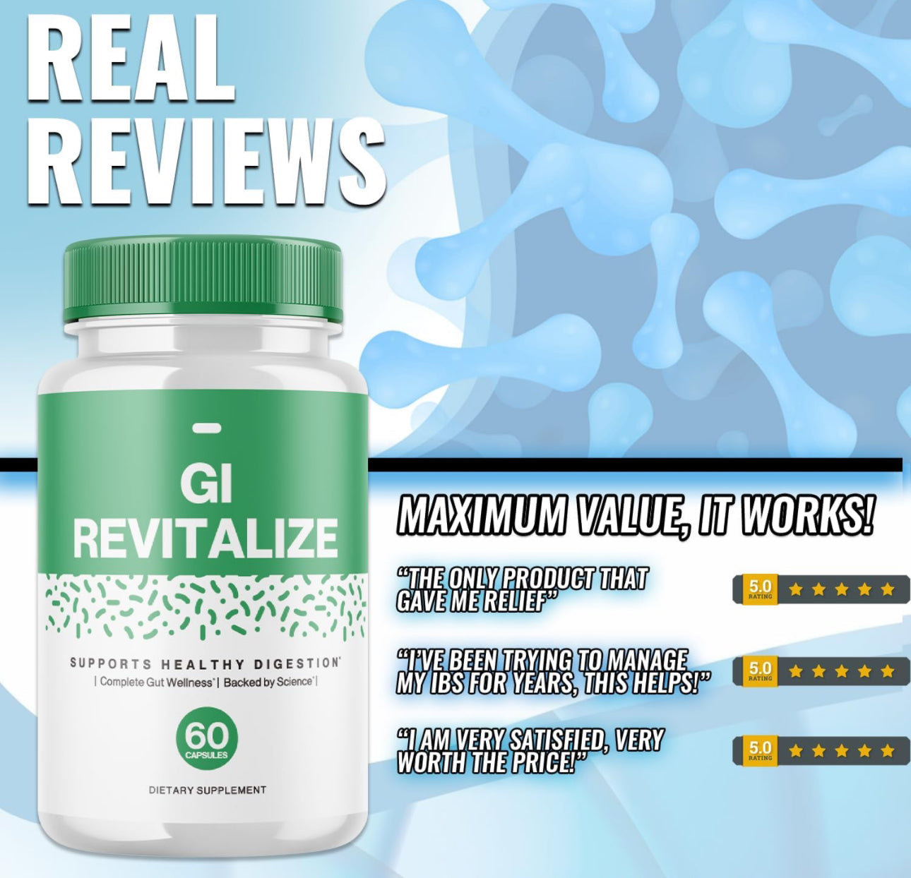 GI Revitalize Capsules, GI Revitalize Advanced Formula Pills, Gi Revitalize Supports Healthy Digestion, Gi Revitalize Complete Gut Wellness, Gi Revitalize Advanced Supplement Capsules (60 Capsules)