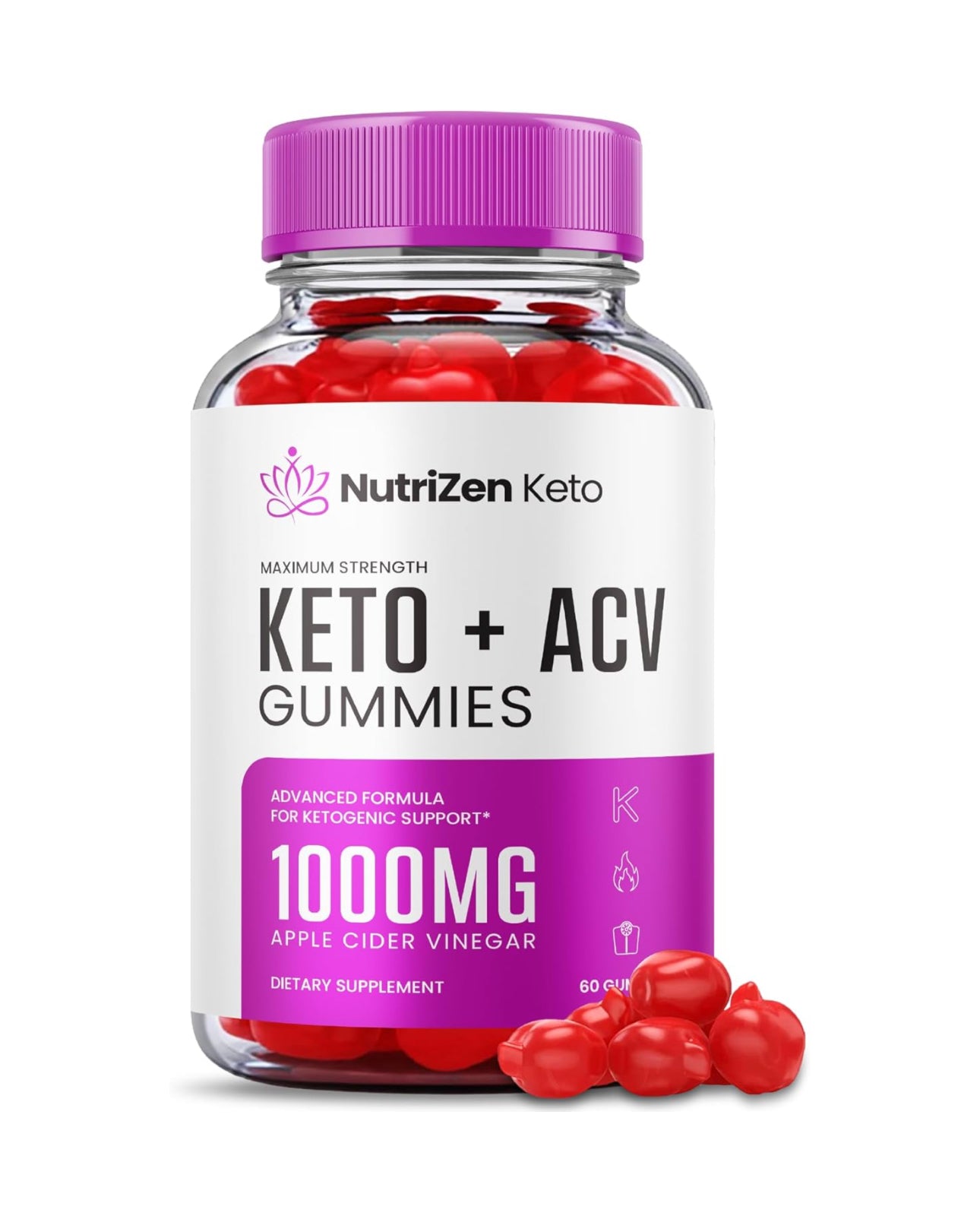 Nutrizen Keto ACV Gummies - Nutrizen Keto + ACV, Nutrizen Keto ACV Gummies Advanced Weight Loss, Maximum Strength Supplement, Nutrizen Keto + ACV 1000mg Gummy, Nutri Zen Keto Plus ACV (60 Gummies)