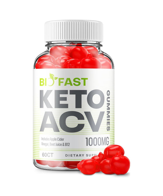 Bio Fast Keto ACV Gummies - Official - Keto BioFast ACV Advanced Formula Plus Apple Cider Vinegar Dietary Supplement B12 Beet Root Juice Men Women (60 Gummies)